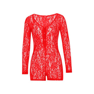 hirigin Women Sexy adult Jumpsuit Romper Sleepwear Lace hollow Shorts Sleeve V Neck Bodycon Bodysuit pajamas Rompers Pants New