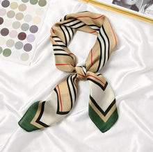 Load image into Gallery viewer, New 70x70cm Women Multifunction Polyester Silk Scarf Elegant Stripes Printed Casual Satin Small Square Wraps Scarves Shawl