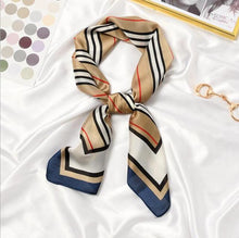 Load image into Gallery viewer, New 70x70cm Women Multifunction Polyester Silk Scarf Elegant Stripes Printed Casual Satin Small Square Wraps Scarves Shawl
