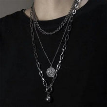 Load image into Gallery viewer, 2020 Fashion Unisex Multilayer Hip Hop Long Chain Necklace For Women Men Jewelry Gifts Key Cross Pendant Necklace Accessories