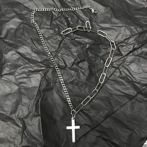 2020 Fashion Unisex Multilayer Hip Hop Long Chain Necklace For Women Men Jewelry Gifts Key Cross Pendant Necklace Accessories