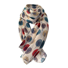 Load image into Gallery viewer, 25# Polka Dot Chiffon Scarves Silk Scarf Fashion Women Sketch Trees Long Soft Wrap Scarf Shawl Scarves Beach Style Vintage Scarf