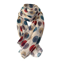 Load image into Gallery viewer, 25# Polka Dot Chiffon Scarves Silk Scarf Fashion Women Sketch Trees Long Soft Wrap Scarf Shawl Scarves Beach Style Vintage Scarf