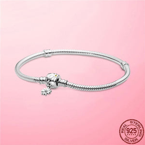 TOP SALE Pulseira Bracelet Femme 925 Sterling Silver Heart Snake Chain Bracelet For Women Fit Original Charm Beads Jewelry Gift