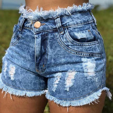 Load image into Gallery viewer, Summer woman denim shorts fashion high waist tassel ripped jeans shorts casual sexy female shorts hipster clothes S-3XL
