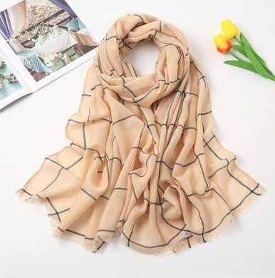 New Muslim Women Plaid Hijab Scarf Long Soft Cotton Headscarf Hijab Femme Musulman Headwraps Head Scarves Shawl 75x190cm