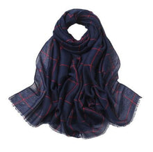 Load image into Gallery viewer, New Muslim Women Plaid Hijab Scarf Long Soft Cotton Headscarf Hijab Femme Musulman Headwraps Head Scarves Shawl 75x190cm