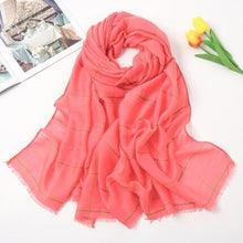 Load image into Gallery viewer, New Muslim Women Plaid Hijab Scarf Long Soft Cotton Headscarf Hijab Femme Musulman Headwraps Head Scarves Shawl 75x190cm