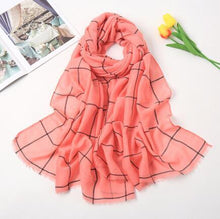 Load image into Gallery viewer, New Muslim Women Plaid Hijab Scarf Long Soft Cotton Headscarf Hijab Femme Musulman Headwraps Head Scarves Shawl 75x190cm