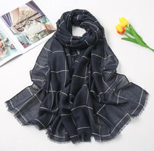 Load image into Gallery viewer, New Muslim Women Plaid Hijab Scarf Long Soft Cotton Headscarf Hijab Femme Musulman Headwraps Head Scarves Shawl 75x190cm