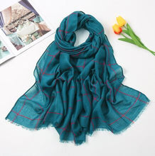 Load image into Gallery viewer, New Muslim Women Plaid Hijab Scarf Long Soft Cotton Headscarf Hijab Femme Musulman Headwraps Head Scarves Shawl 75x190cm
