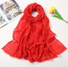 Load image into Gallery viewer, New Muslim Women Plaid Hijab Scarf Long Soft Cotton Headscarf Hijab Femme Musulman Headwraps Head Scarves Shawl 75x190cm