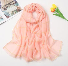 Load image into Gallery viewer, New Muslim Women Plaid Hijab Scarf Long Soft Cotton Headscarf Hijab Femme Musulman Headwraps Head Scarves Shawl 75x190cm