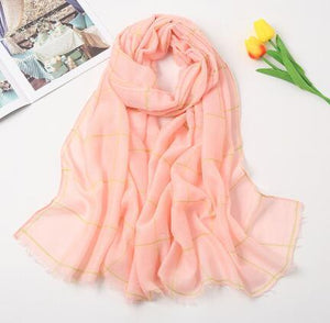 New Muslim Women Plaid Hijab Scarf Long Soft Cotton Headscarf Hijab Femme Musulman Headwraps Head Scarves Shawl 75x190cm