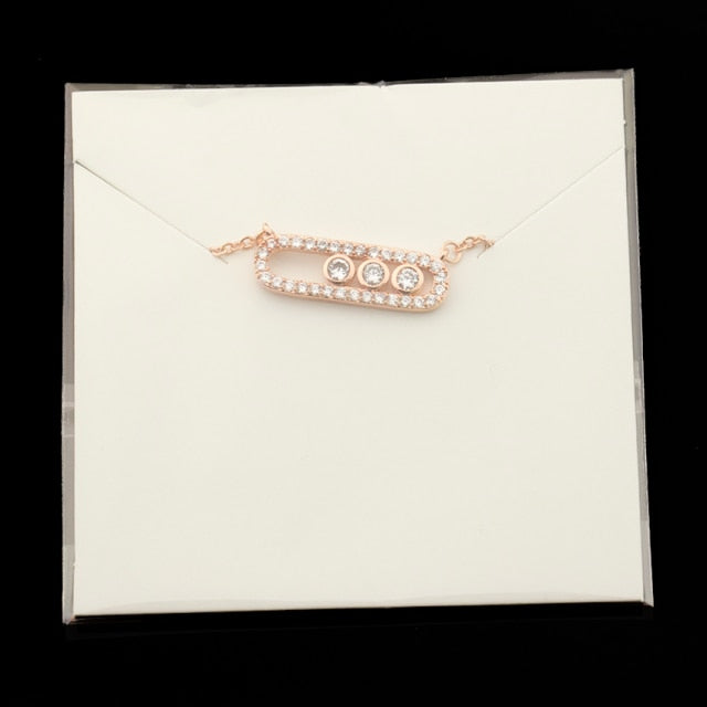 Crystal Zircon Arab Style Bead Pendant Necklace For Women Dainty Wedding Jewelry Stainless Steel Rose Gold On Oval Gifts 2020