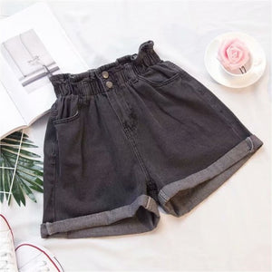 Denim Shorts Women's Large Size 2020 Summer New High Waist Loose All-match Slim Wide Leg