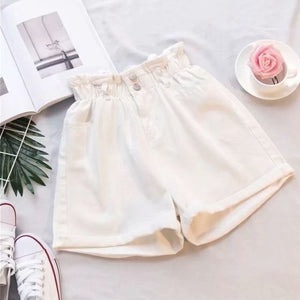 Denim Shorts Women's Large Size 2020 Summer New High Waist Loose All-match Slim Wide Leg
