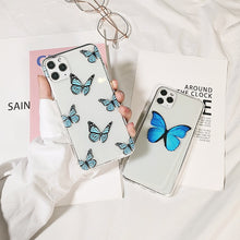 Load image into Gallery viewer, Blus Butterfly Aesthetic Silicone Soft For iPhone 6 7 8 plus xs xr 5 4 Back Cover For Apple iPhone 11 12 Pro Max Phone Case TPU