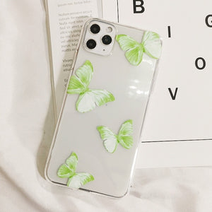 Blus Butterfly Aesthetic Silicone Soft For iPhone 6 7 8 plus xs xr 5 4 Back Cover For Apple iPhone 11 12 Pro Max Phone Case TPU