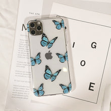 Load image into Gallery viewer, Blus Butterfly Aesthetic Silicone Soft For iPhone 6 7 8 plus xs xr 5 4 Back Cover For Apple iPhone 11 12 Pro Max Phone Case TPU