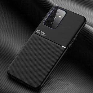 samung a 52 case leather texture car magentic phone covers for samsung galaxy a52 5g sm-a526b/ds 6.5'' silicone shockproof coque