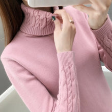 Load image into Gallery viewer, Women Sweater Turtleneck Pullovers Autumn Winter Sweaters New 2021 long sleeve Thick Warm Female Sweater Khaki