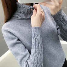 Load image into Gallery viewer, Women Sweater Turtleneck Pullovers Autumn Winter Sweaters New 2021 long sleeve Thick Warm Female Sweater Khaki