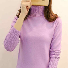 Load image into Gallery viewer, Women Sweater Turtleneck Pullovers Autumn Winter Sweaters New 2021 long sleeve Thick Warm Female Sweater Khaki