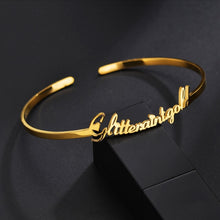 Load image into Gallery viewer, Customized Name Bracelet Personalized Custom Charm Gold Silver Color Bangles for Women Stainless Steel Chrismas Jewelry Gift