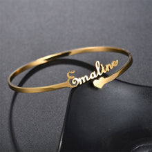 Load image into Gallery viewer, Customized Name Bracelet Personalized Custom Charm Gold Silver Color Bangles for Women Stainless Steel Chrismas Jewelry Gift