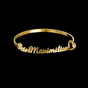 Customized Name Bracelet Personalized Custom Charm Gold Silver Color Bangles for Women Stainless Steel Chrismas Jewelry Gift