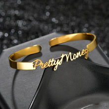 Load image into Gallery viewer, Customized Name Bracelet Personalized Custom Charm Gold Silver Color Bangles for Women Stainless Steel Chrismas Jewelry Gift