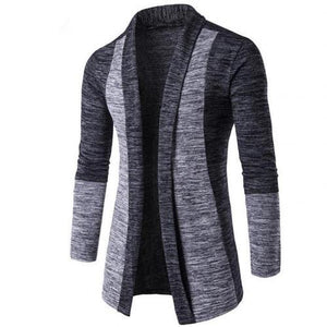 New retro men's sweater men's cardigan stitching contrast color long-sleeved slim-fit sweater jacket outer wear versatile fit