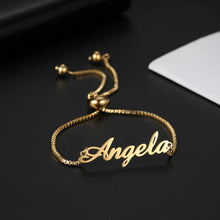 Load image into Gallery viewer, Lemegeton Personalized Custom Name Bracelet For Women Baby Girls Jewelry Gold Color Stainless Steel Adjustable Chain Bracelets