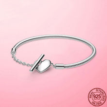 Load image into Gallery viewer, TOP SALE Pulseira Bracelet Femme 925 Sterling Silver Heart Snake Chain Bracelet For Women Fit Original Charm Beads Jewelry Gift