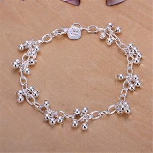 Beautiful 925 Sterling silver bracelets nice for wedding women chain Bracelet Charm beads fashion gorgeous jewelry wholesale