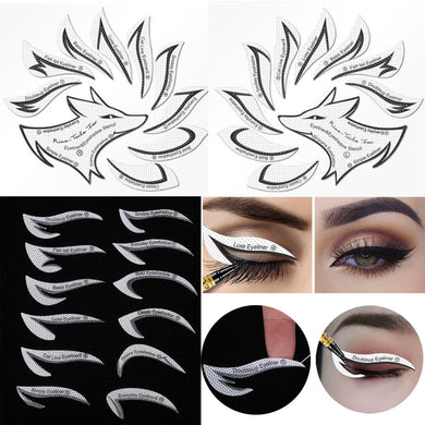 24 Pcs Eyeliner Stencils Eye Makeup Template Stickers Card 12 Styles Non-Woven Eyeliner Eyeshadow 3 Minute Lazy Shaping Tools