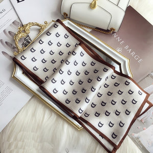 2021 spring Korean version of all-match women scarf silk hand-feel double-sided printing scarf thin section scarf 15x150cm