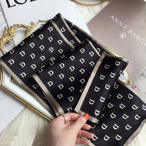 2021 spring Korean version of all-match women scarf silk hand-feel double-sided printing scarf thin section scarf 15x150cm