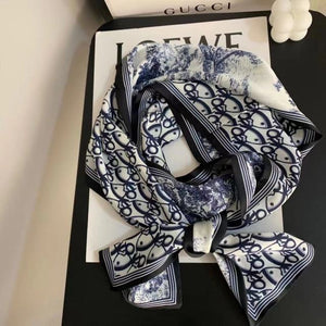 2021 spring Korean version of all-match women scarf silk hand-feel double-sided printing scarf thin section scarf 15x150cm