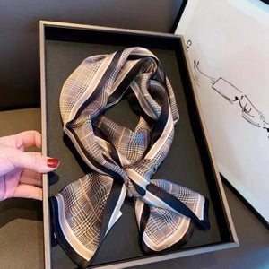 2021 spring Korean version of all-match women scarf silk hand-feel double-sided printing scarf thin section scarf 15x150cm