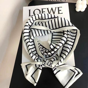 2021 spring Korean version of all-match women scarf silk hand-feel double-sided printing scarf thin section scarf 15x150cm