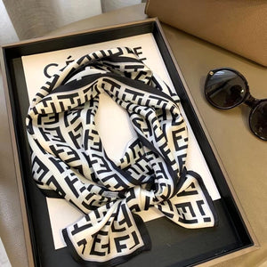 2021 spring Korean version of all-match women scarf silk hand-feel double-sided printing scarf thin section scarf 15x150cm