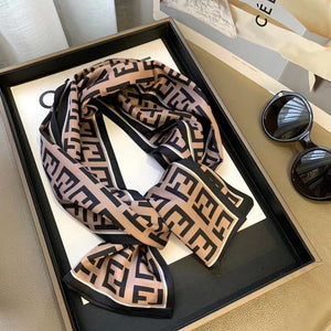 2021 spring Korean version of all-match women scarf silk hand-feel double-sided printing scarf thin section scarf 15x150cm