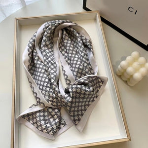 2021 spring Korean version of all-match women scarf silk hand-feel double-sided printing scarf thin section scarf 15x150cm