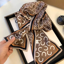 Load image into Gallery viewer, 2021 spring Korean version of all-match women scarf silk hand-feel double-sided printing scarf thin section scarf 15x150cm