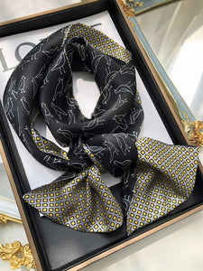 2021 spring Korean version of all-match women scarf silk hand-feel double-sided printing scarf thin section scarf 15x150cm