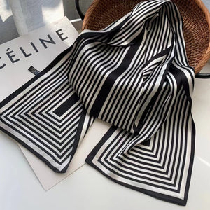 2021 spring Korean version of all-match women scarf silk hand-feel double-sided printing scarf thin section scarf 15x150cm