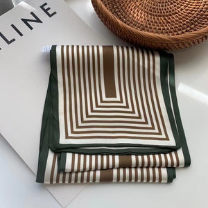 2021 spring Korean version of all-match women scarf silk hand-feel double-sided printing scarf thin section scarf 15x150cm