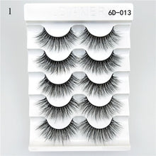 Load image into Gallery viewer, 5Pair Black Extra Long Thick Wispies Fluffy False Eyelashes New Eye Lash Extension Beauty Faux Mink Hair 3D Multilayers Fashion